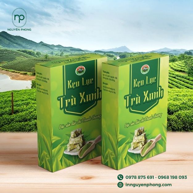 tone màu xanh lá chủ yếu cho sản phẩm trà